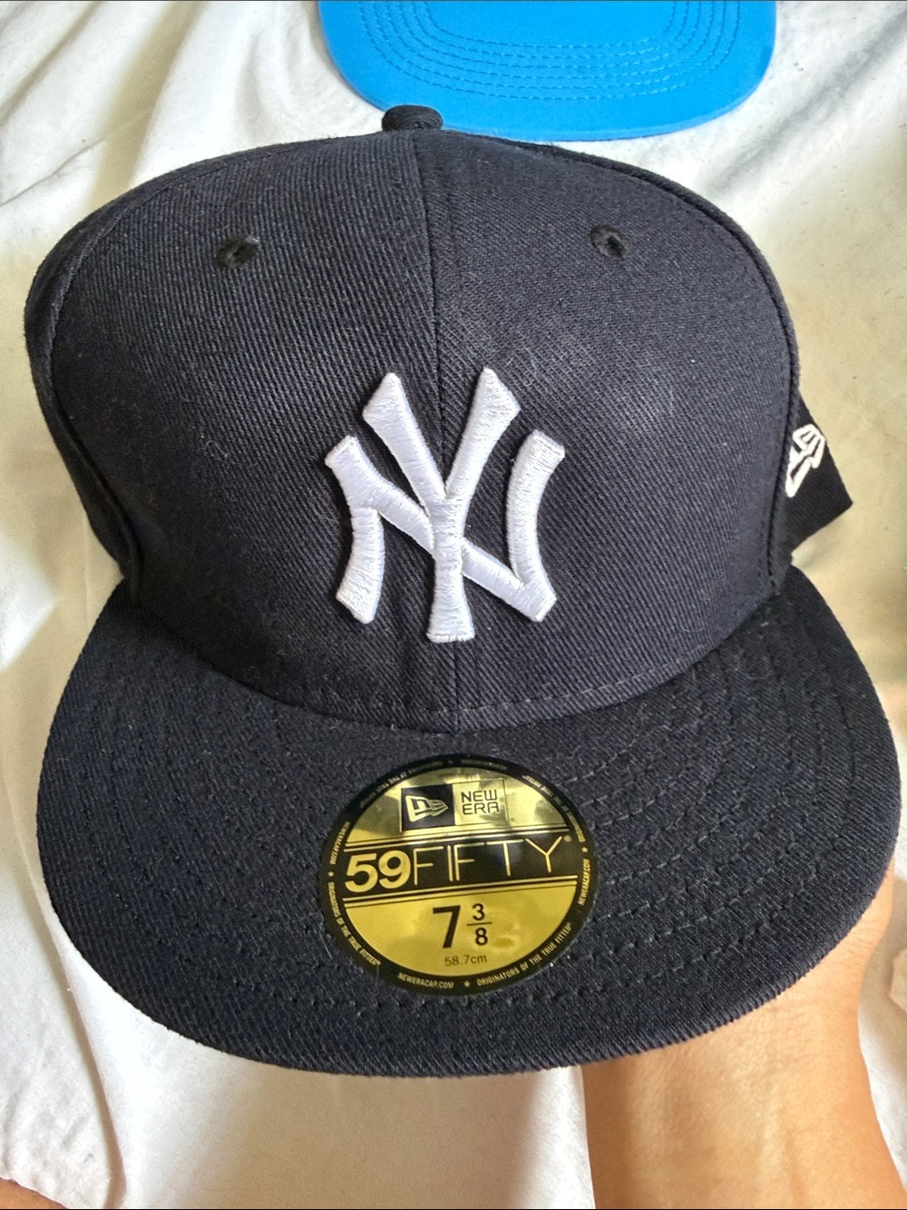 New Era Navy and White NY Yankees Fitted 59FIFTY Hat
